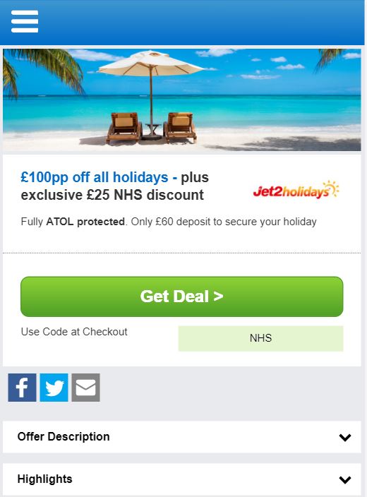 Holiday NHS Discount